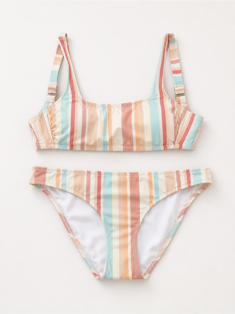 Xhilaration Pastel Multicolor Striped Bikini summer coastal chic XL